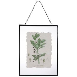 Metal & Glass Bean Plant Hanging Wall Decor